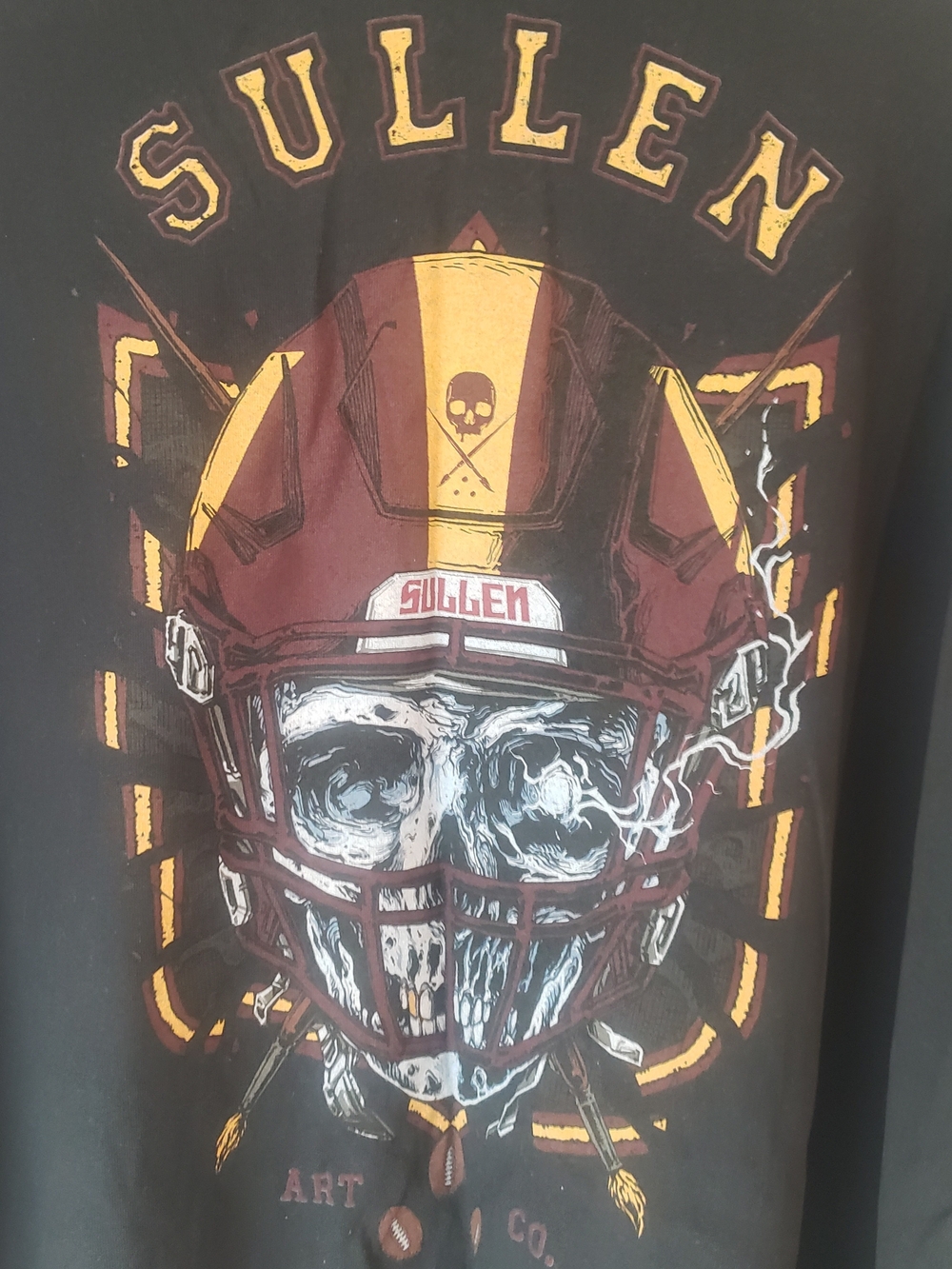 Sullen Men's Black Graphic Football Helmet Tee